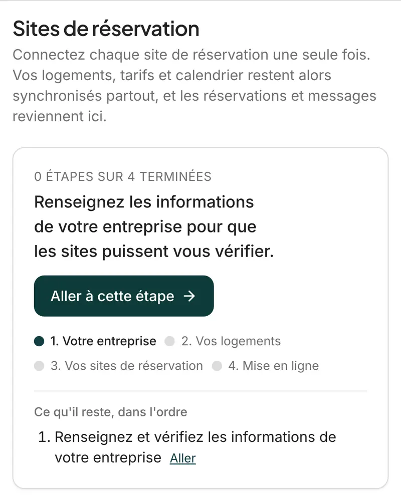 La configuration des sites : quatre étapes, deux terminées, et ce qu’il reste dans l’ordre