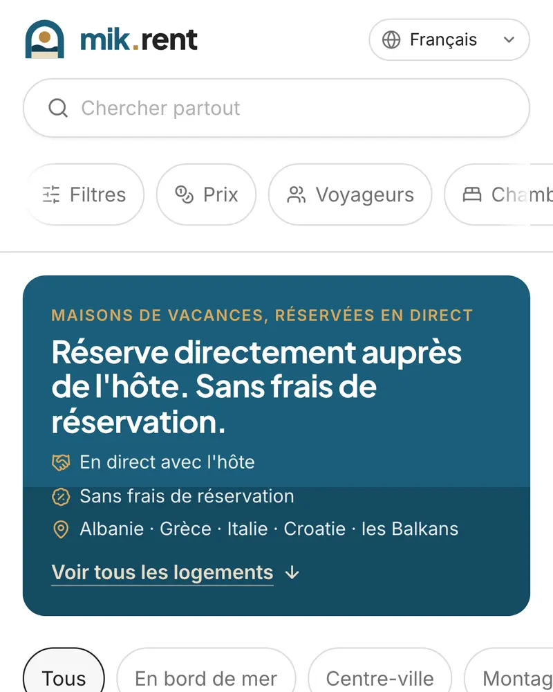 Une annonce sur mik.rent telle qu’un voyageur la voit