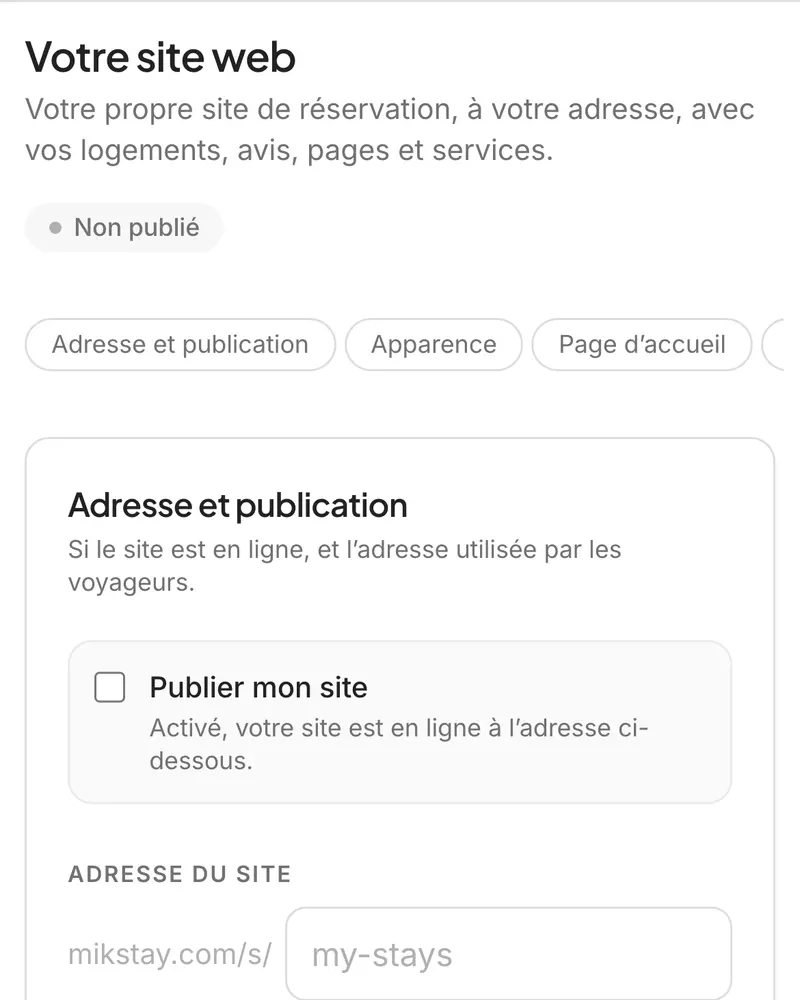 Un site de réservation d’hôte avec sa propre marque
