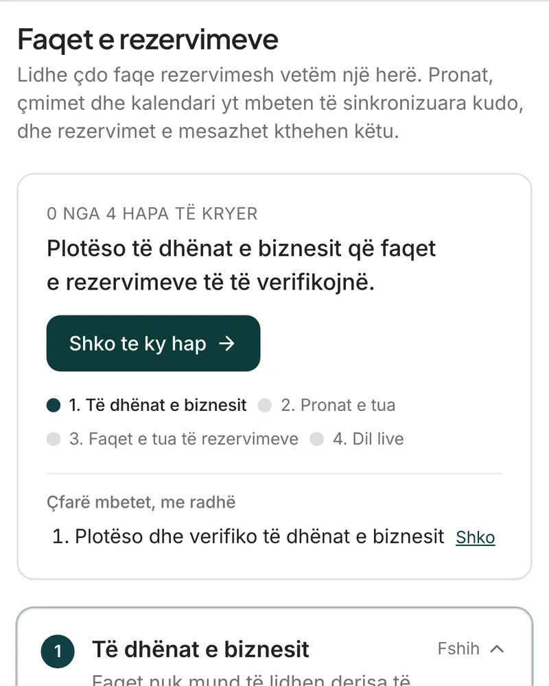 Konfigurimi i faqeve: katër hapa, dy të kryer, dhe çfarë mbetet me radhë