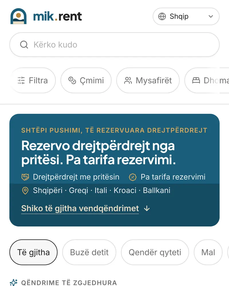 Një listim në mik.rent siç e sheh një mysafir